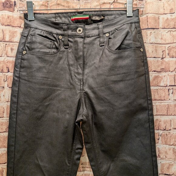PLEASE Made In Italy European Style 100% Polyurethane Jeans Size X Small - Picture 7 of 15